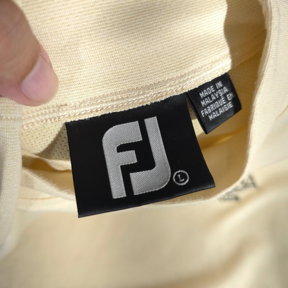 FootJoy Carolina Club Golf Mock Neck Shirt Mens Large Cream Long Sleeve Stretch - Picture 7 of 12